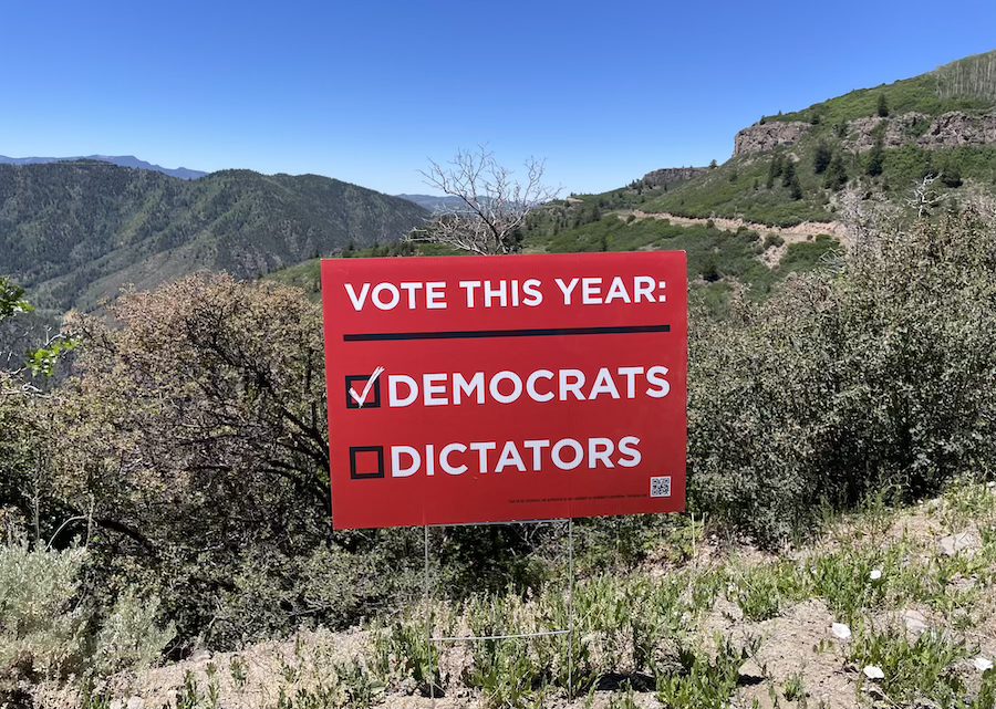 Vote This Year: Democrats — yard sign in Colorado