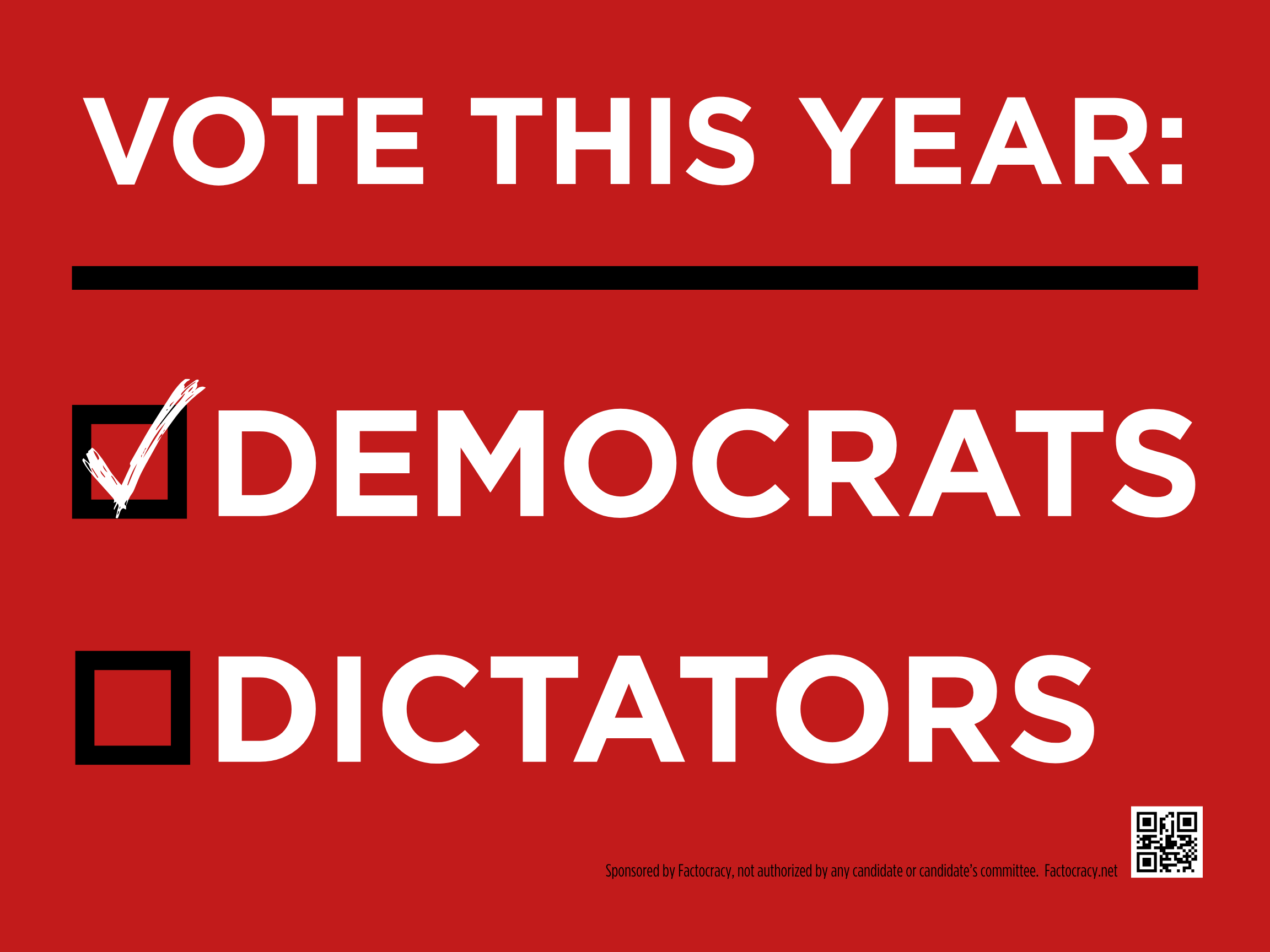 Vote This Year: Democrats vs Dictators