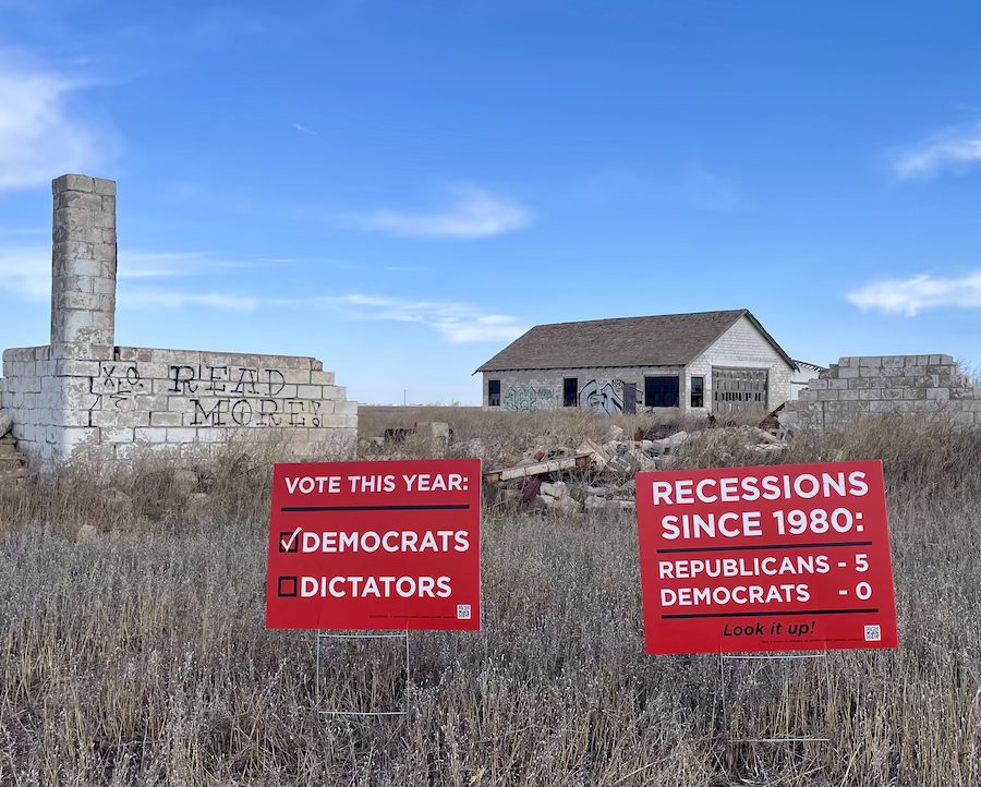 Recessions Since 1980 — yard sign
